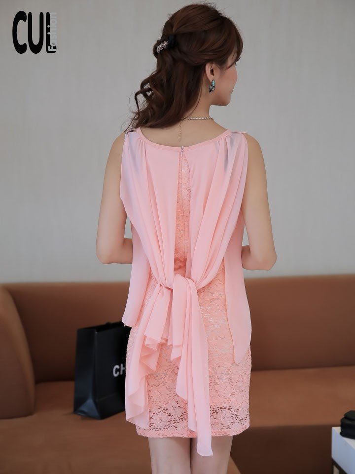 Đầm Ren Tay Phối Voan Cánh Dơi